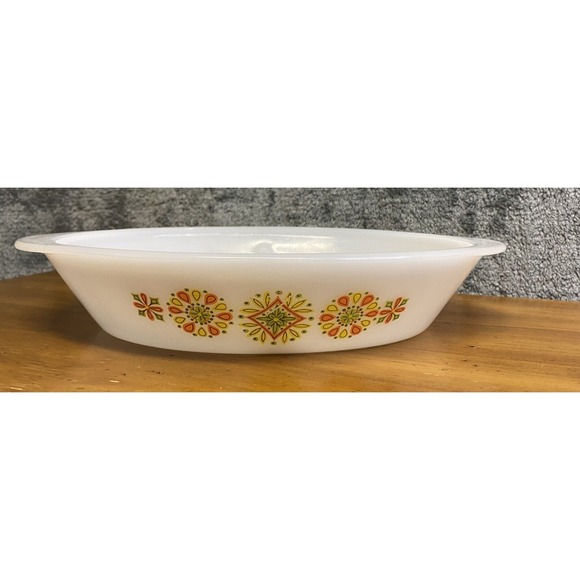 Vintage Oven Ware Milk Glass Divided Serving Dish - Picture 3 of 11